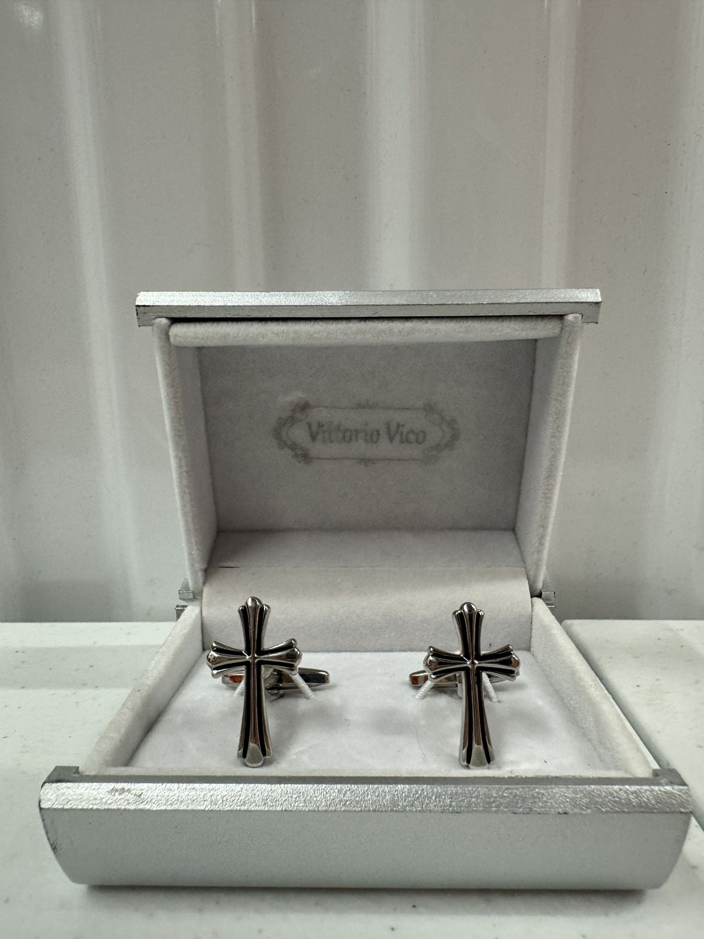 Vittorio Vico Religion Iron Cross Silver Black Tone