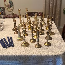 27 Brass Candle Holders