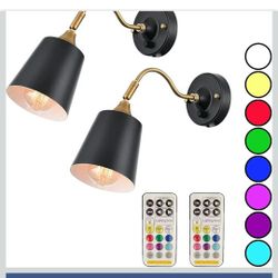 Battery Operated Gooseneck Wall Lights Set 2 $60