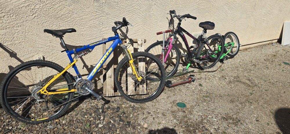 Bikes, Scooter, And Bike Trailer $75 OBO