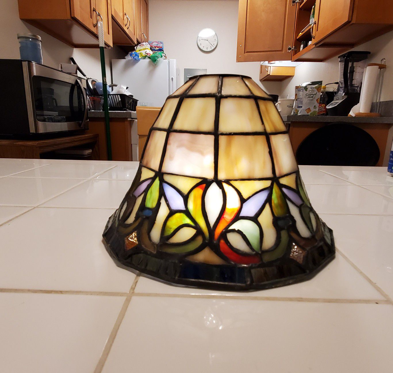 Vintage stained glass shade
