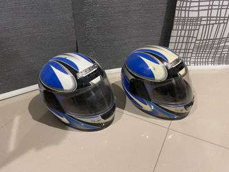 2 motorcycle helmets $30