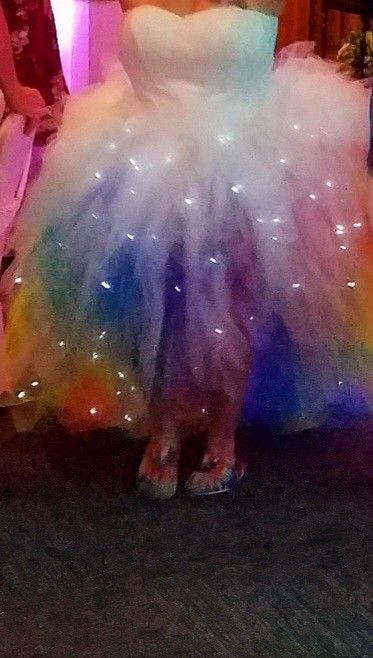 LED Rainbow Wedding Or Prom Dress