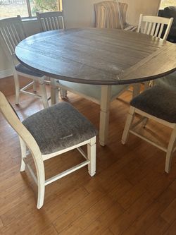 Round Counter Height Dining Table with chairs