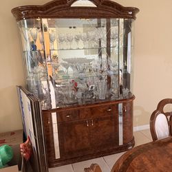 Six seater formal dinning room set with server buffet table