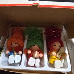 VINTAGE CHRISTMAS 🎄 MUSICIAN ORNAMENTS SET 3 TAIWAN 