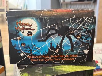 NEW!! Halloween Huge Spider Web & Spider Decoration Set