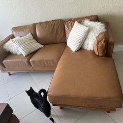 Real Leather Sofa Top Grain Leather 3 Seats.