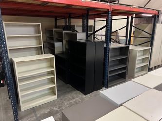 BOOK SHELVES (heavy gauge metal)    -can deliver-