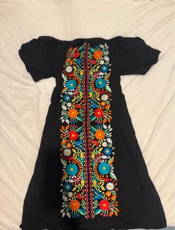 Embroidered Mexican Dress