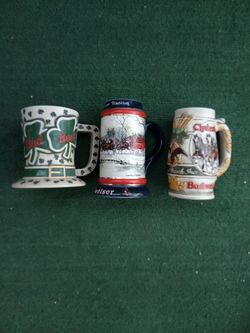 3 budweiser mug's