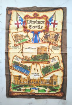 Vintage UK British Collectible Tea Towels FANTASTIC SHAPE