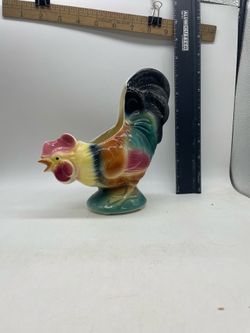Vintage Royal Copley Ceramic Rooster Planter from the mid-century era
