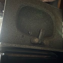Vanity Sink Top . Gray With Black Speckles 