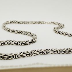 Great Big 925 Sterling Silver Byzantine Box Chain