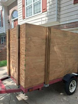 Small Utility Trailer with Plywood Enclosure