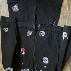REVIVED BLACK DENIM W/patches 