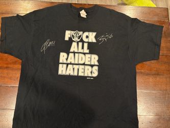 2000s “Ghetto Gear” Vintage Raider’s Shirt SIGNED by Barry Sims & Jerry Porter