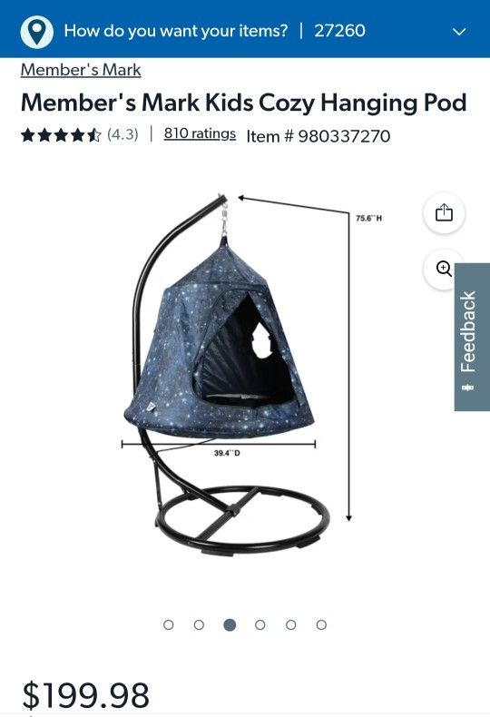 Indoor/Outdoor Hanging Tent