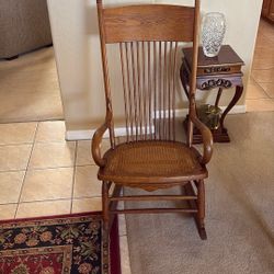 Early 20th Century Cane Seat Rocker
