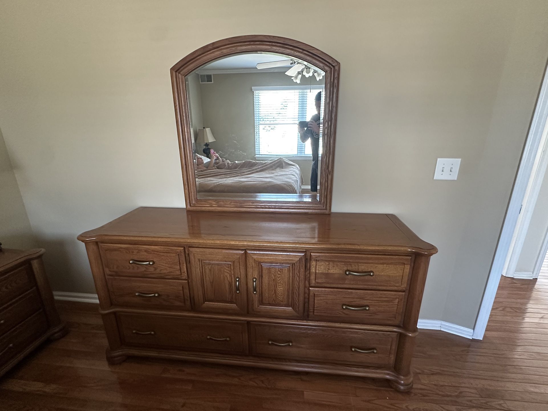 Wooden Dresser With Mirror