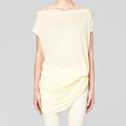 Helmut Lang slack jersey micro modal post-it yellow top blouse size P XS