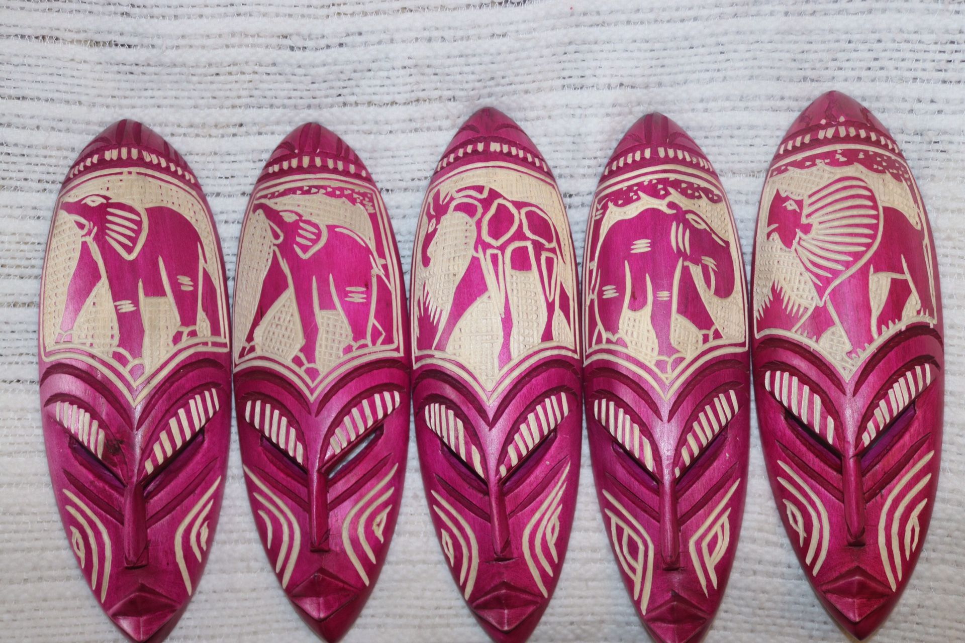 Hand carved African masks