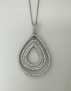 YAGI Sterling Silver CZ Pendant With Chain