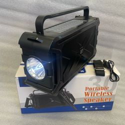 301 Portable Bluetooth Speaker with Solar Charge,Wireless Speaker Audio with Outdoor Emergency Flashlight
