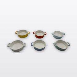 Lovecasa Set of 6 Porcelain Ramekins Multicolor Oven Safe