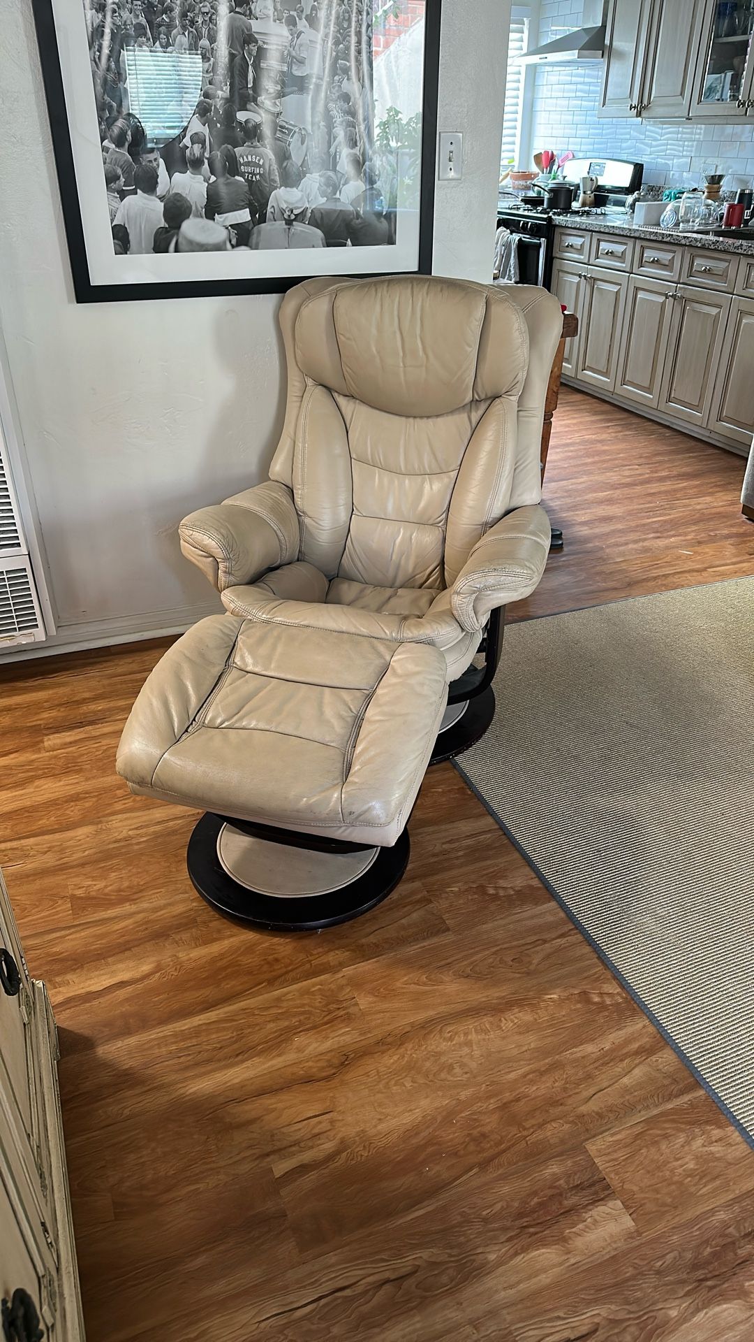 Leather Recliner With Footrest 