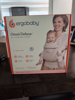 Brand New In Sealed Box Omni Deluxe Baby Carrier. Beige Mesh