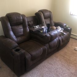 Electric Lazy Boy Leather  Brown