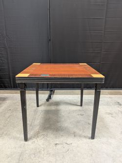 Square Mid-Century Card Table with Inlaid Top