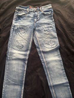 Light Wash Distressed Denim Jeans