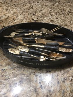 Antique silverware from Thailand 13 piece set 7 forks 6 knifes