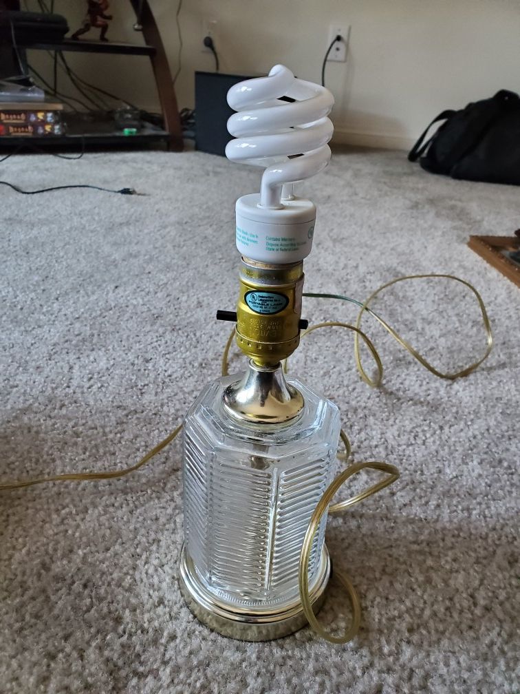 Ul antique vintage glass table lamp