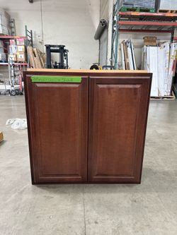 Brown 36 in W x in 12 in D x 36 in H Plywood Shaker Wall Kitchen Cabinet