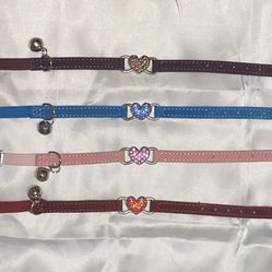 Small Heart ❤️ 💖 💜 💙 Collars Brand New For Small Animals Adjustable Sizing