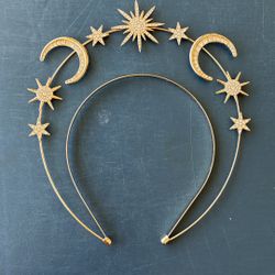 Gold Celestial Crown Headpiece