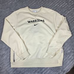 Nike Men's XL Cream Golden State Warriors Courtside Standard Issue Sweatshirt