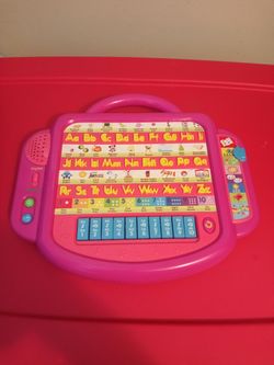 A learning pad/tablet for children it learns in english and in espanol meaning spanish also