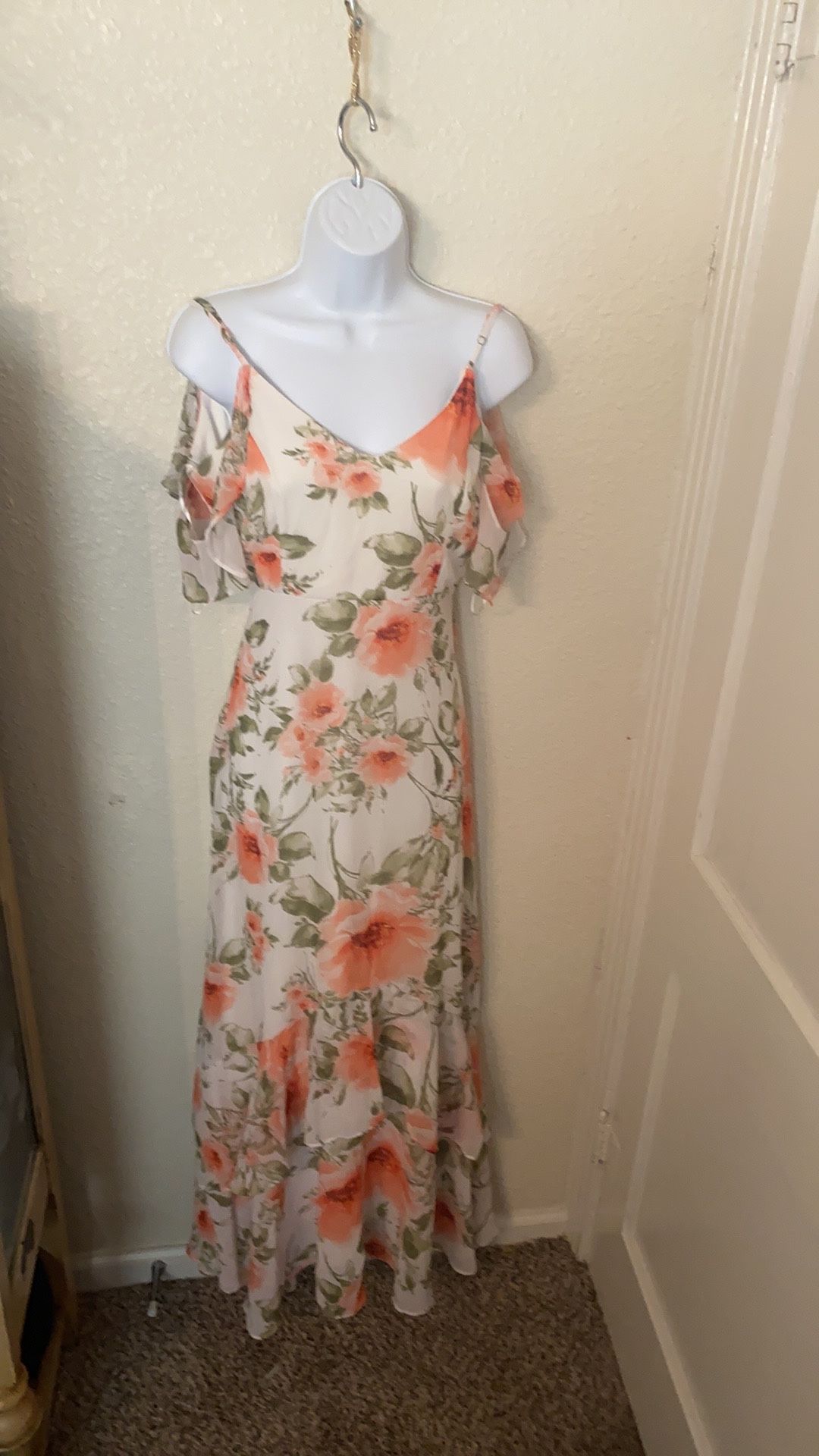 Beautiful Flower Off The Shoulder W/straps Sundress 