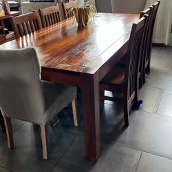Mninga Wood Dining Table & Chairs
