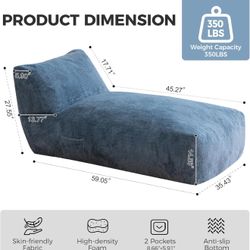 New Giant Bean Bag Lounger Chair for Adults with Soft & Cozy Plush Fabric,Memory Foam Filled Beanbag Chair for Family Living Room,Bedroom and Game Roo