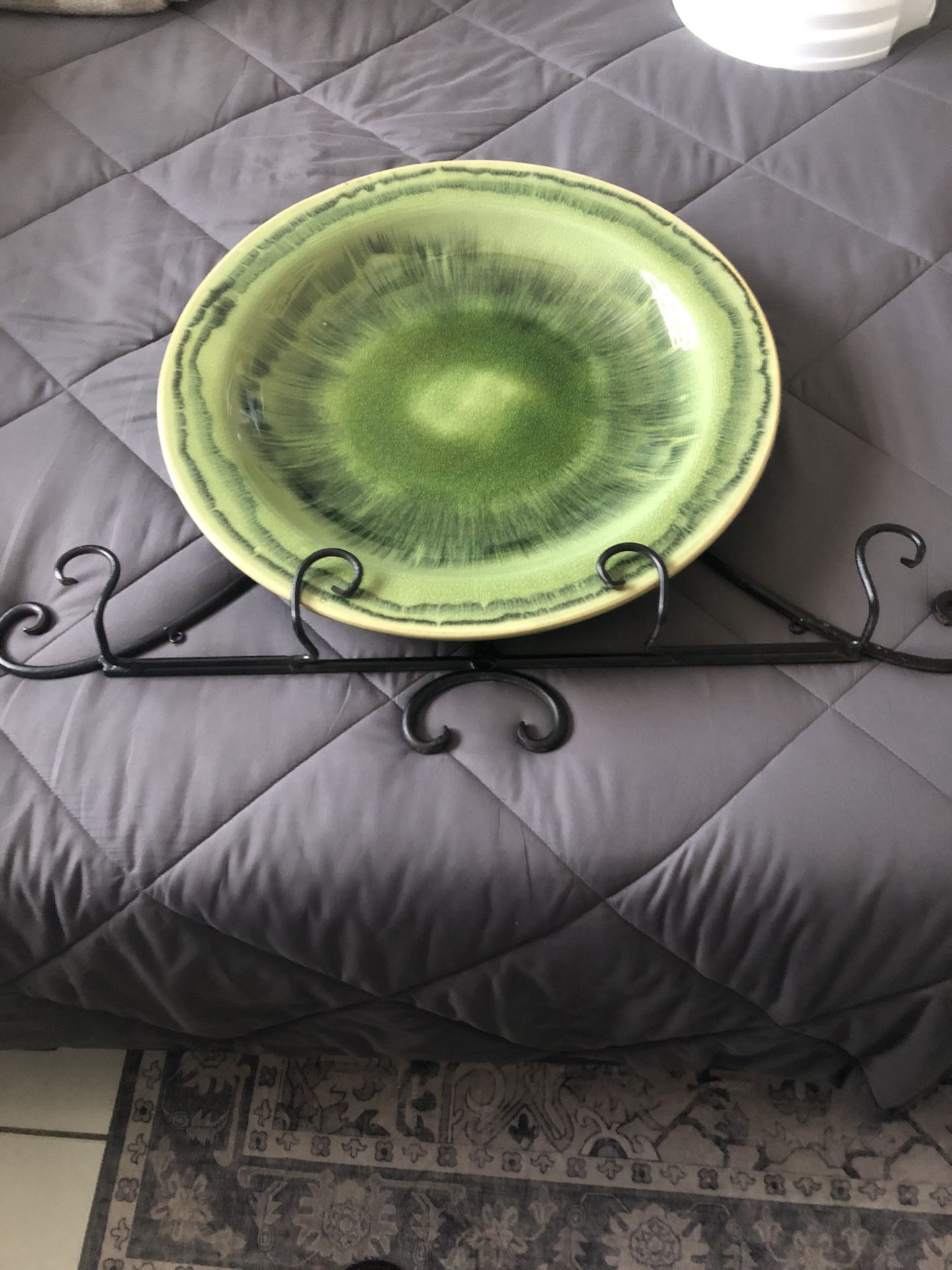 Plato y Vace de hierro Para Portal O Terraza