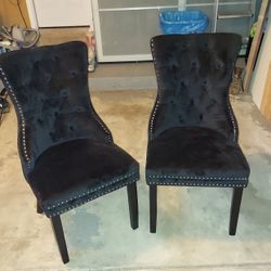 2 Black Suede Chairs
