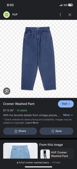 HUF Mens Jeans Size. 34 Cromer