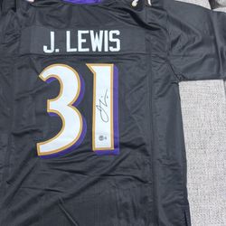 Jamal Lewis Signed Autograph Custom Jersey - Beckett Coa - Baltimore Ravens