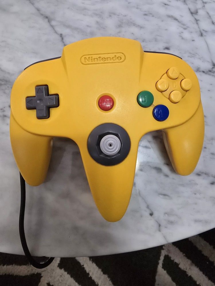Genuine Official Nintendo 64 Controller Yellow Tested And Clean